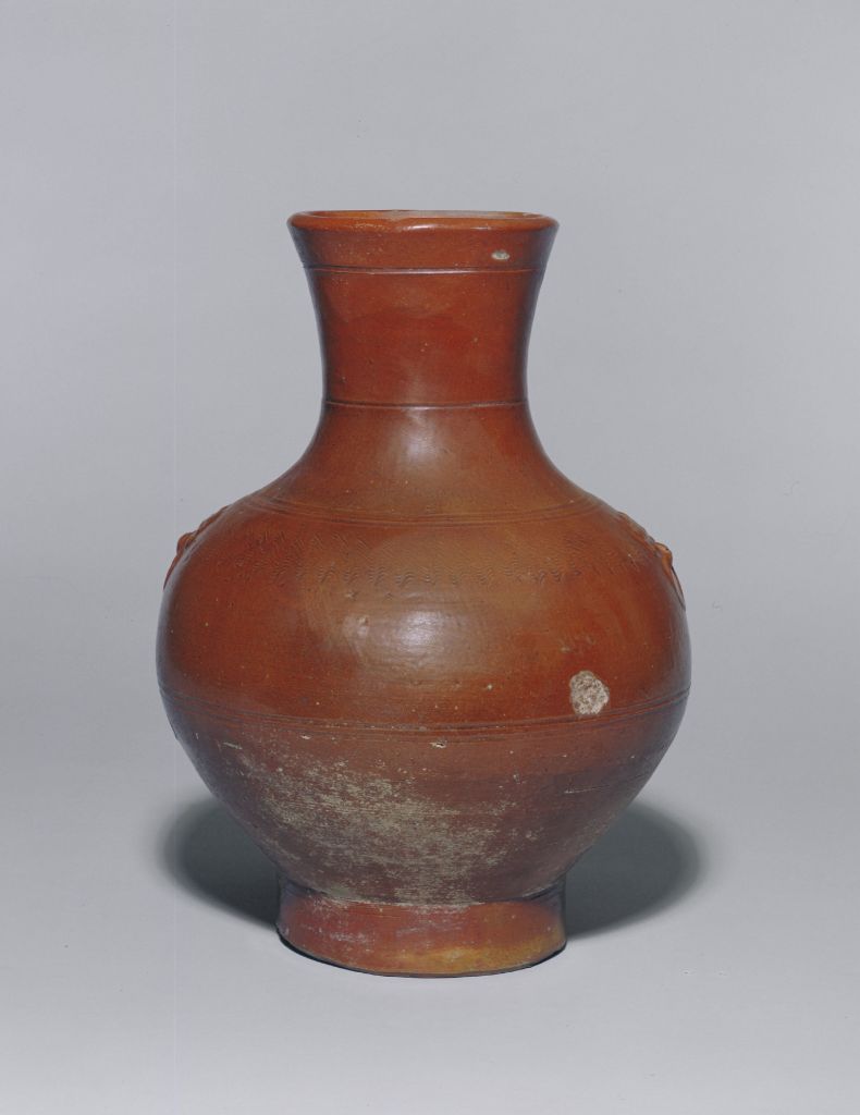 图片[1]-Pottery pot with paste glaze and water ripple pattern-China Archive